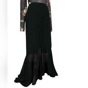 XSCAPE / Black Formal High-Low Skirt / Size 6 / Goth Formal Whimsigoth Alt Girl